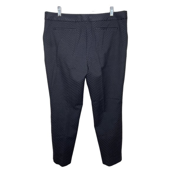 Ted Baker London Pants US 10 Black Green Daseat Waffle Cropped Notched Stretch - Picture 5 of 12